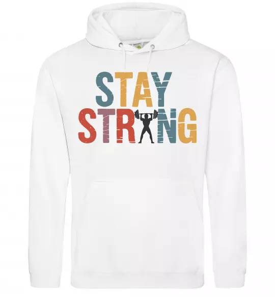 Чоловіча толстовка (худі) Stay strong and believe in yourself Білий фото