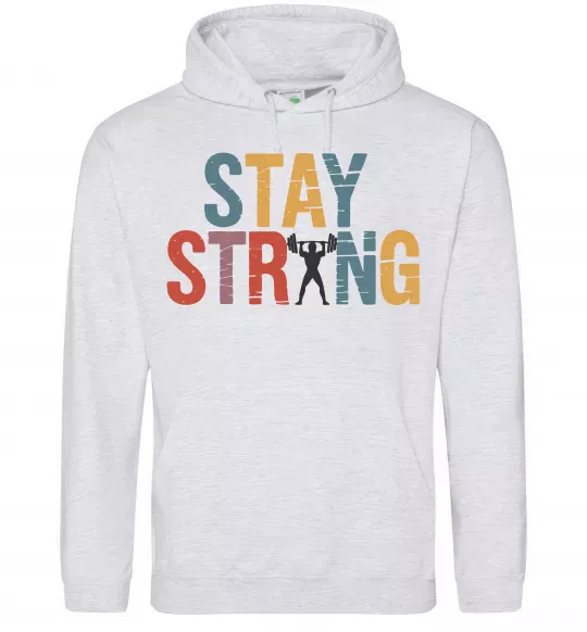 Чоловіча толстовка (худі) Stay strong and believe in yourself Сірий меланж фото