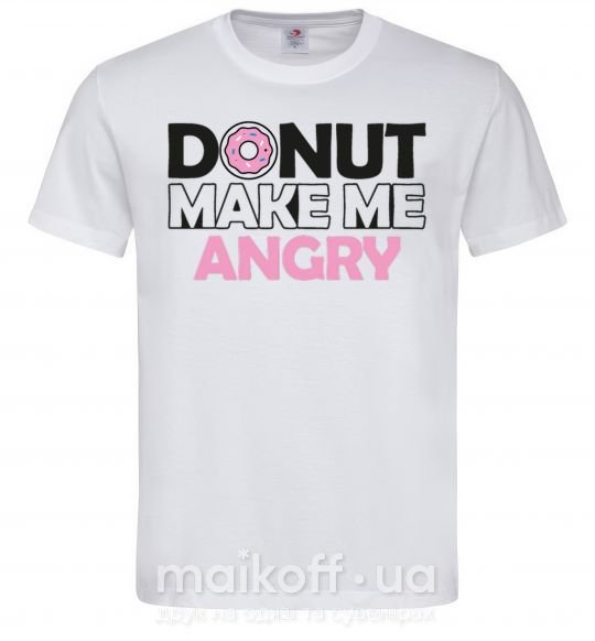 Мужская футболка Donut make me angry Белый фото