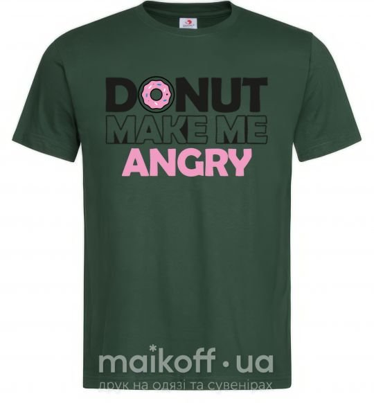 Мужская футболка Donut make me angry Темно-зеленый фото