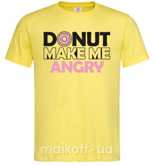 Мужская футболка Donut make me angry Лимонный фото