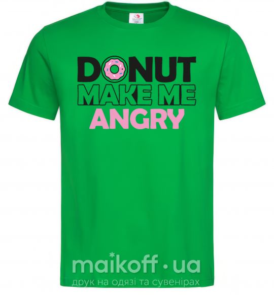 Мужская футболка Donut make me angry Зеленый фото