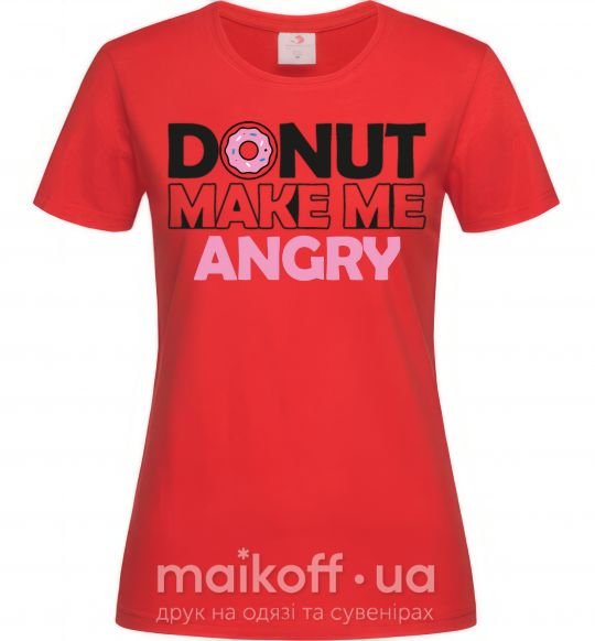 Женская футболка Donut make me angry Красный фото