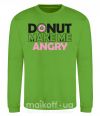 Світшот Donut make me angry Лаймовий фото