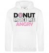 Женская толстовка (худи) Donut make me angry Белый фото