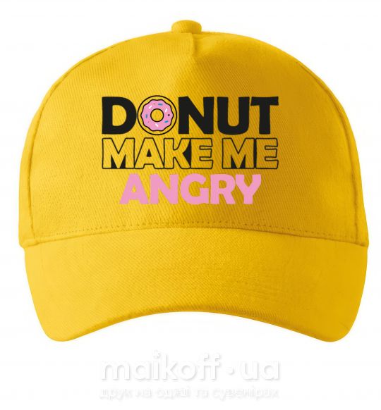 Кепка Donut make me angry Солнечно желтый фото