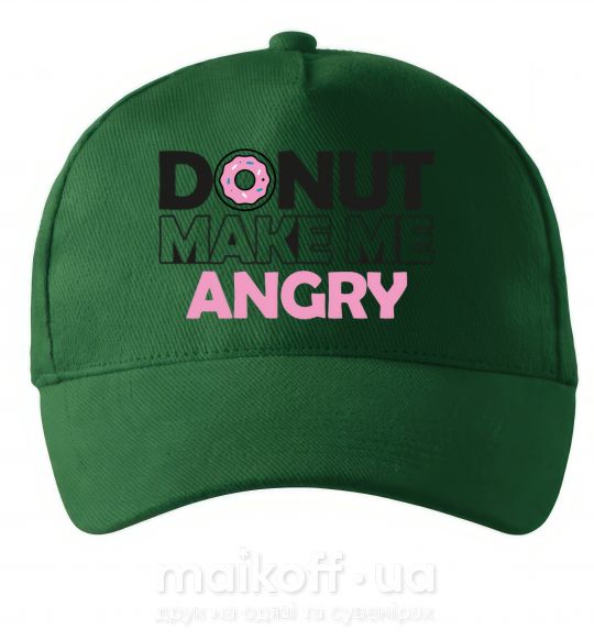 Кепка Donut make me angry Темно-зеленый фото