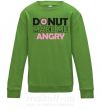Детский Свитшот Donut make me angry Лаймовый фото
