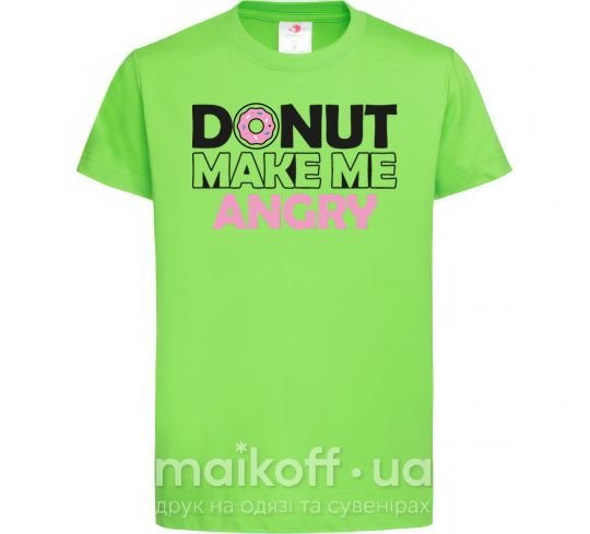 Детская футболка Donut make me angry Лаймовый фото