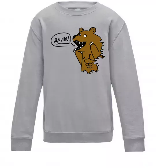 Детский Свитшот Дрищ Серый меланж фото
