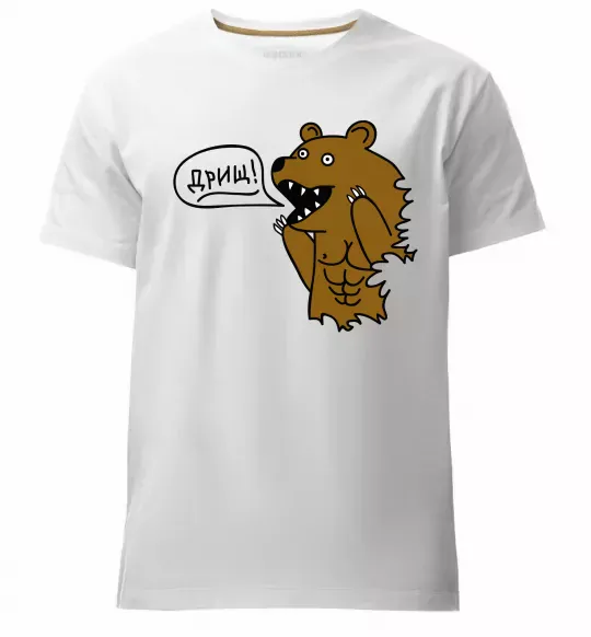 Мужская премиум футболка Дрищ Белый фото