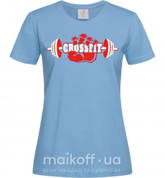 Жіноча футболка Crossfit hand Блакитний фото