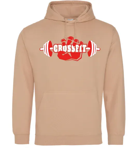 Женская толстовка (худи) Crossfit hand Песочный фото