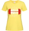 Жіноча футболка No pain no gain barbell Лимонний фото