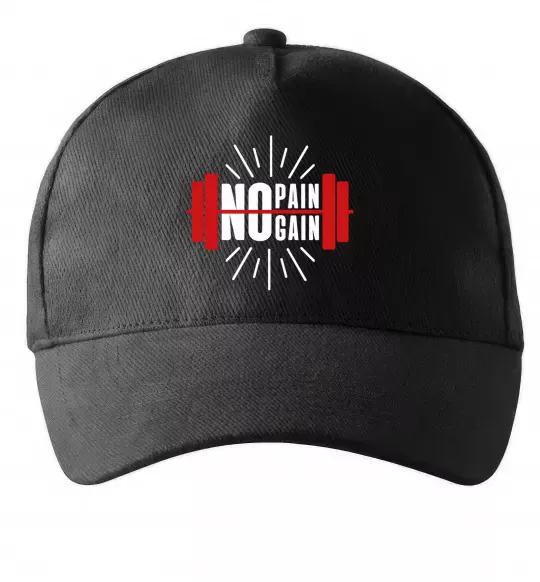 Кепка No pain no gain barbell Черный фото