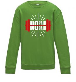 Детский Свитшот No pain no gain barbell
