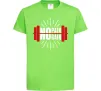 Детская футболка No pain no gain barbell Лаймовый фото