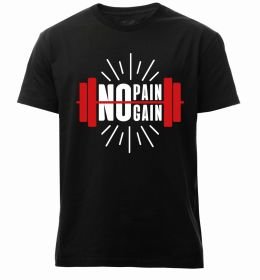 Чоловіча преміум футболка No pain no gain barbell