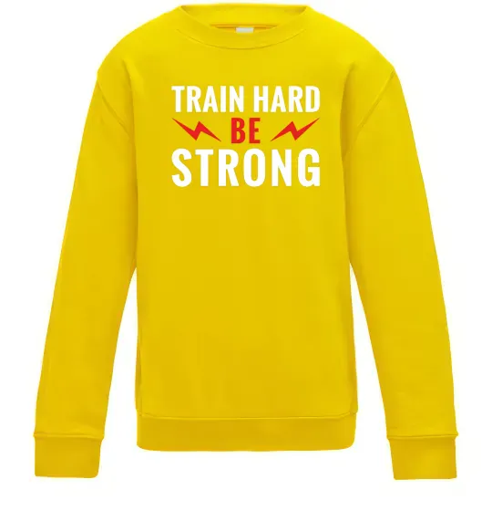 Дитячий світшот Train hard be strong Сонячно жовтий фото