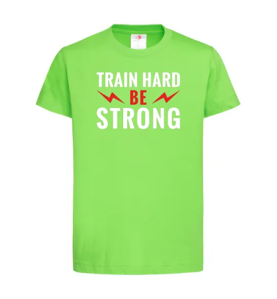 Дитяча футболка Train hard be strong Лаймовий фото