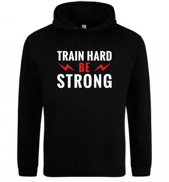 Женская толстовка (худи) Train hard be strong Черный фото