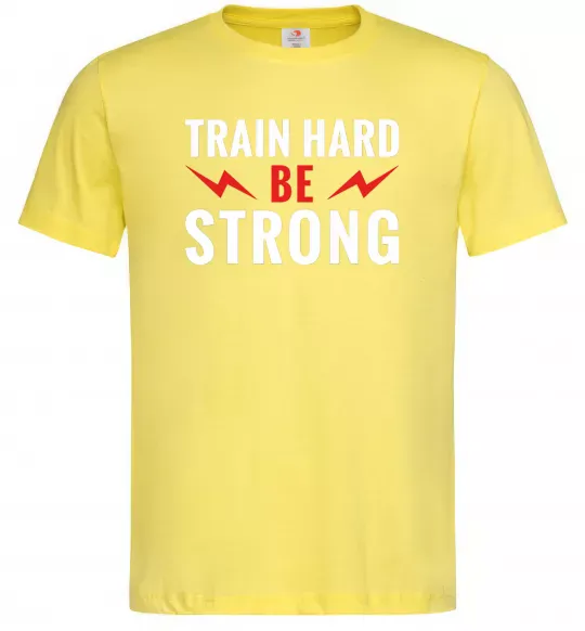 Мужская футболка Train hard be strong Лимонный фото