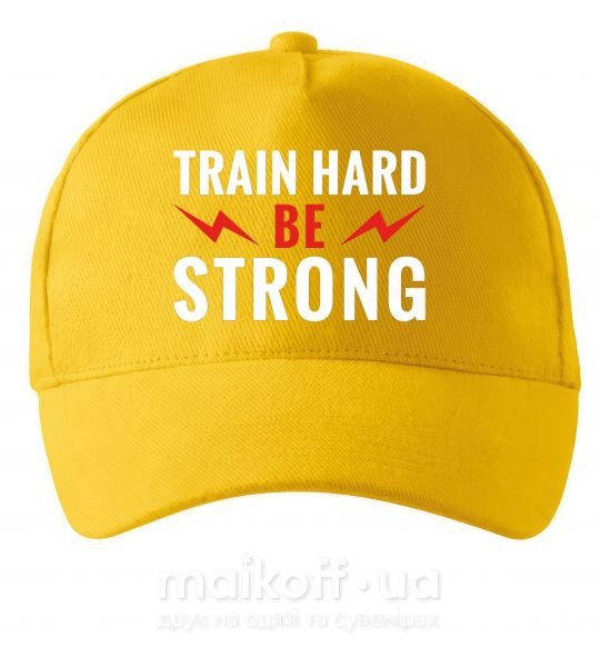 Кепка Train hard be strong Сонячно жовтий фото
