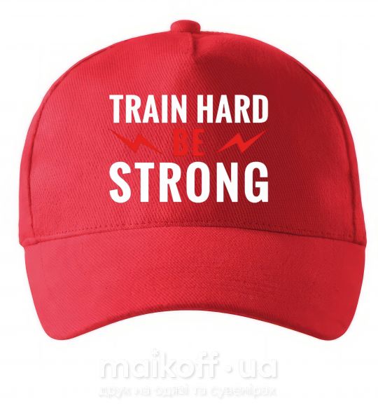 Кепка Train hard be strong Червоний фото