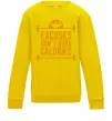 Детский Свитшот Exuses don't burn calories Солнечно желтый фото