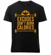 Мужская премиум футболка Exuses don't burn calories Черный фото