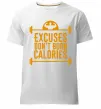 Мужская премиум футболка Exuses don't burn calories Белый фото