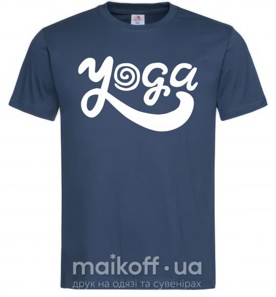 Мужская футболка Yoga lettering Темно-синий фото