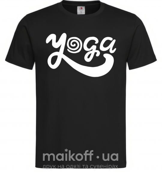 Мужская футболка Yoga lettering Черный фото