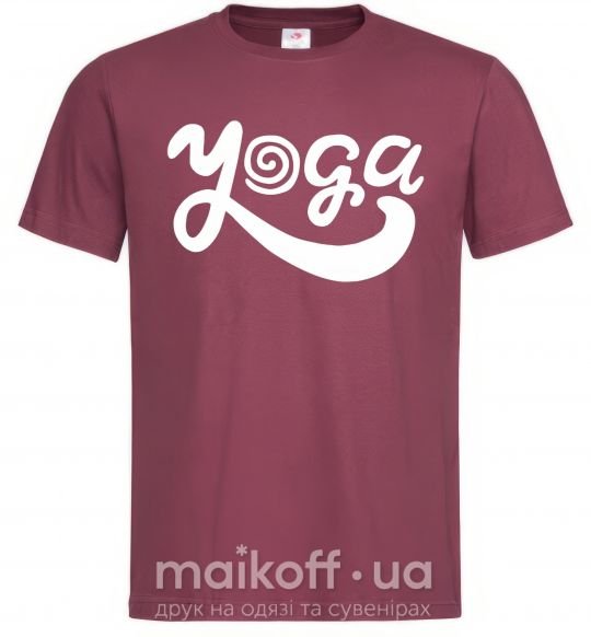 Мужская футболка Yoga lettering Бордовый фото
