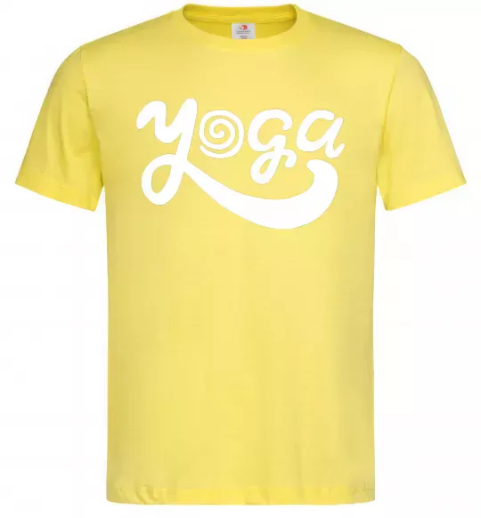 Мужская футболка Yoga lettering Лимонный фото