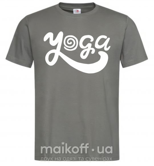 Мужская футболка Yoga lettering Графит фото