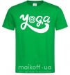 Мужская футболка Yoga lettering Зеленый фото