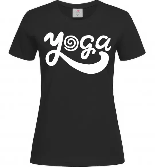 Женская футболка Yoga lettering Черный фото