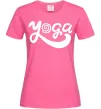 Женская футболка Yoga lettering Ярко-розовый фото