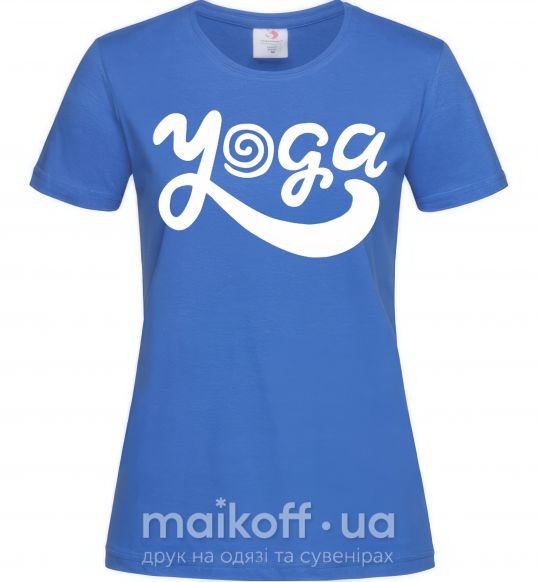 Жіноча футболка Yoga lettering Яскраво-синій фото