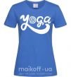 Жіноча футболка Yoga lettering Яскраво-синій фото