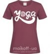 Женская футболка Yoga lettering Бордовый фото