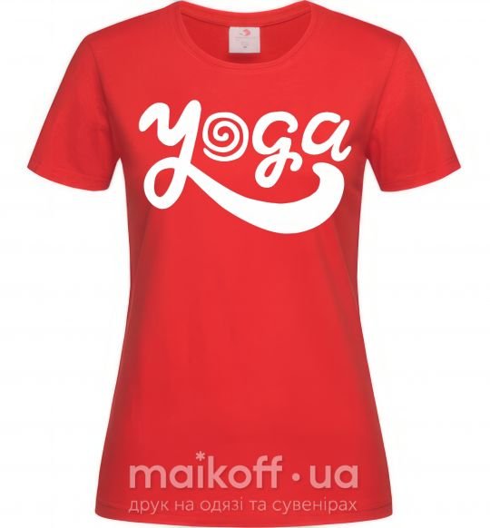 Жіноча футболка Yoga lettering Червоний фото