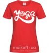 Жіноча футболка Yoga lettering Червоний фото