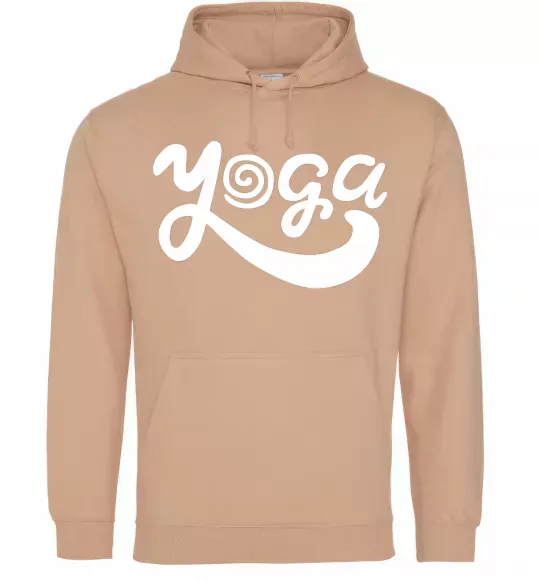 Жіноча толстовка (худі) Yoga lettering Пісочний фото