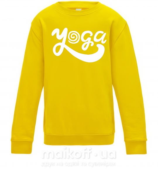 Детский Свитшот Yoga lettering Солнечно желтый фото
