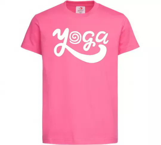 Дитяча футболка Yoga lettering Яскраво-рожевий фото