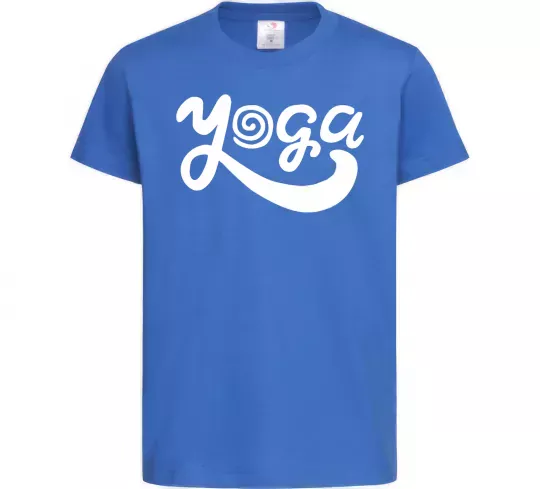 Дитяча футболка Yoga lettering Яскраво-синій фото