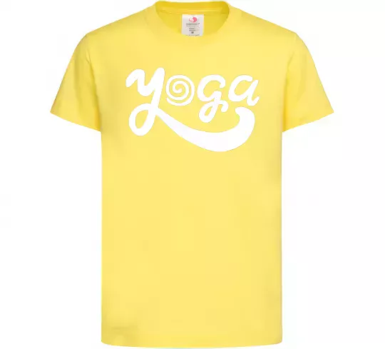 Дитяча футболка Yoga lettering Лимонний фото
