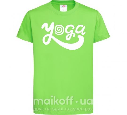 Дитяча футболка Yoga lettering Лаймовий фото